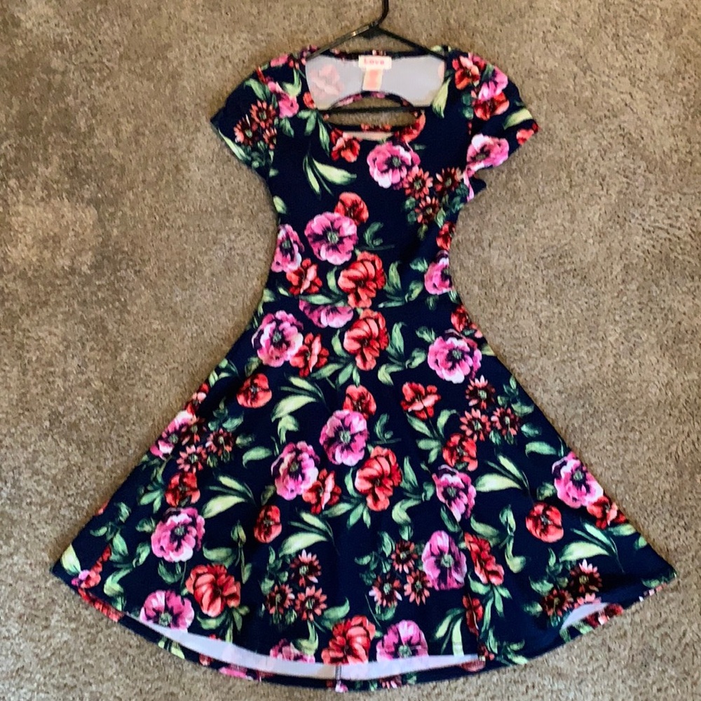 Navy floral summer dress
